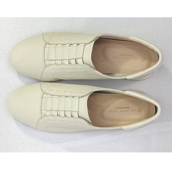 Hush Puppies The Body Shoe Beige Embossed Leather Wedge Slip On Oxfords Sneakers - Picture 4 of 9